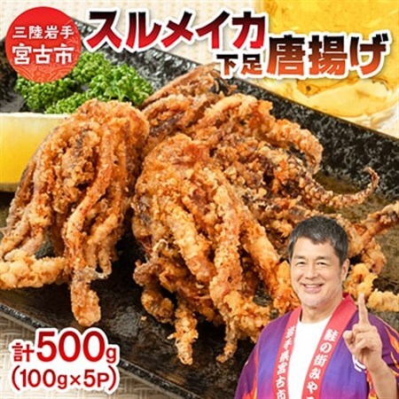 スルメイカ下足唐揚げ宮古産100g×5パック(500g)【配送不可地域：離島】【1668733】