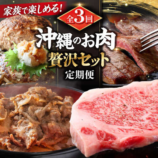 【全3回定期便】家族で満喫！沖縄のお肉贅沢セット【沖縄市】ハンバーグ あぐー 石垣牛 ステーキ 焼肉 冷凍 ギフト お取り寄せ 沖縄市 / お肉屋本店 / 肉のサブロー[BCZZ033]