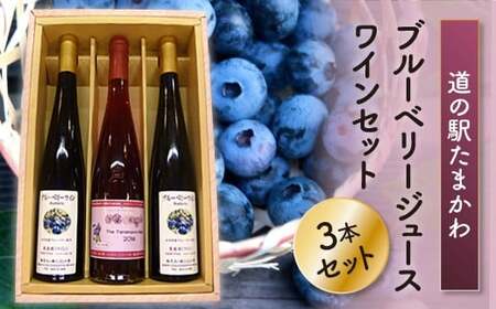 [道の駅たまかわ]ブルーベリージュース・ワインセット FT18-180