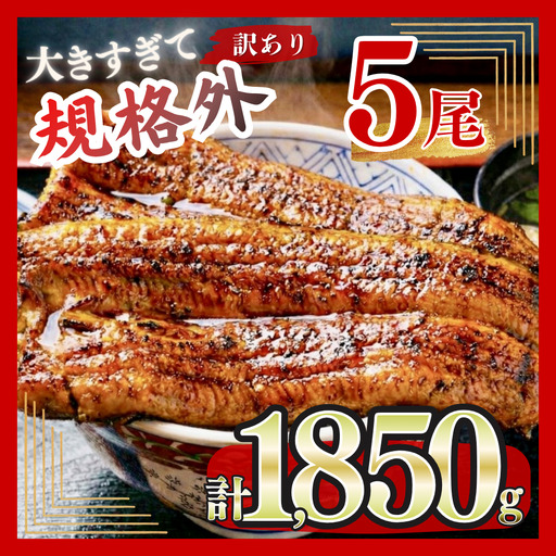 うなぎ 蒲焼 特大 訳あり 5尾 1.85kg うなぎ