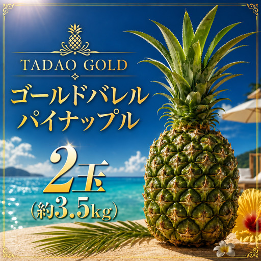 パイナップル TADAO GOLD 2玉 約3.5kg（多冠芽含む）