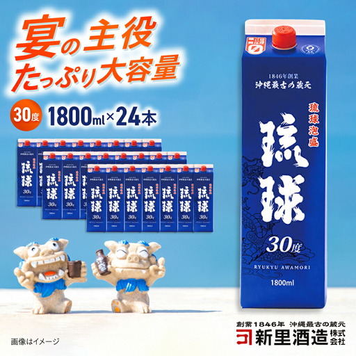 琉球泡盛 琉球パック 30度 1800ml×24 セット 泡盛 焼酎 地酒 お酒 ギフト  沖縄市 / 新里酒造株式会社[BCAS031]