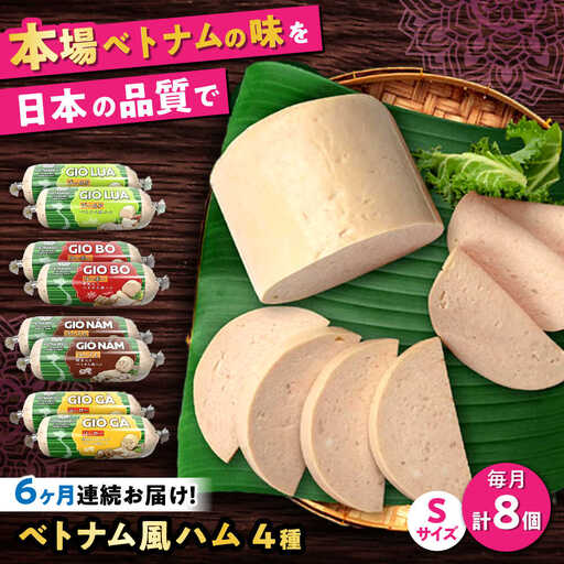 【全6回定期便】ベトナムハム Sサイズ 4種セット / ハム ベトナム料理 [BBBE011]