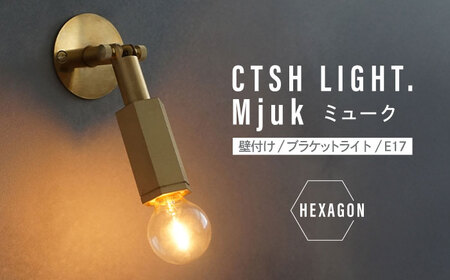 CTSH LIGHT. Mjuk ミューク [HEXAGON E17] 壁付け ブラケットライト 瑞浪市 / ジオニック 照明器具 ソケット 真鍮 ゴールド[AZBQ132]