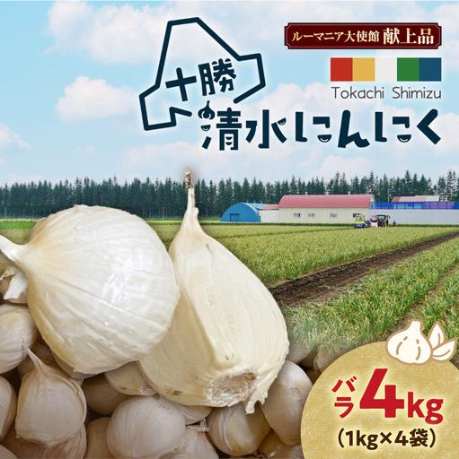 【北海道産】十勝育ちのにんにく バラ4kg _S021-0025