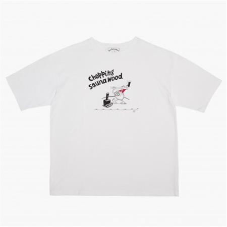 【Sea Sauna Shackオリジナル】薪割りTシャツ ホワイト Sサイズ【1668876】