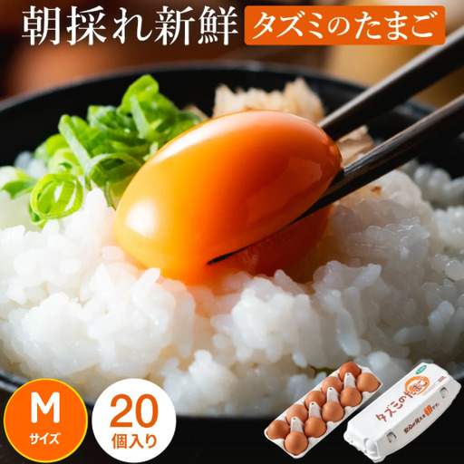 [累計600万個突破!][TVで紹介されました]タズミの卵Mサイズ(20個)005AB02N./こだわり卵 市川町産 兵庫県産 たまご たまごかけご飯 玉子 生卵 鶏卵 タマゴ 卵焼き TKG