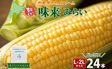 [ 2026年 先行予約 ] 北海道産 とうもろこし 味来 計24本 L-2L サイズ混合 大きめ みらい 旬 朝採り 新鮮 トウモロコシ 甘い 夏野菜 とうきび ハウス栽培 ハウス お取り寄せ 産地直送 野菜 しりべしや 送料無料