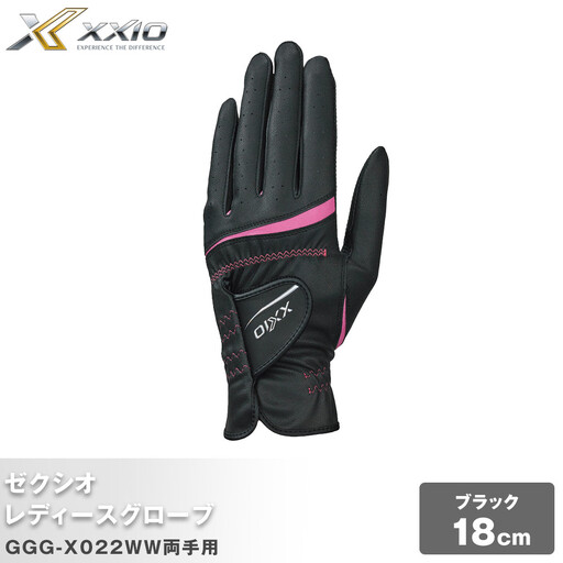 ゼクシオレディース ゴルフグローブ GGG-X022WW 両手用 ブラック18cm ゴルフグッズ