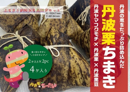 丹波栗ちまき 4個セット 〈丹波栗・丹波黒豆入り〉〈丹波市〉 ちまき 惣菜