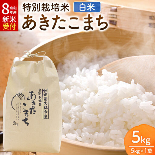 《令和8年産新米受付》米 特別栽培米 あきたこまち【精白米】5kg×1袋 ローズメイ 秋田県 大仙市産