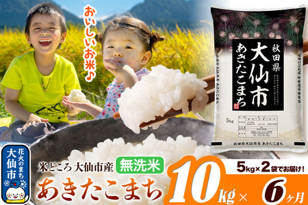米[定期便6ヶ月]あきたこまち[無洗米]米どころ秋田県大仙市産 あきたこまち 10kg(5kg×2袋)