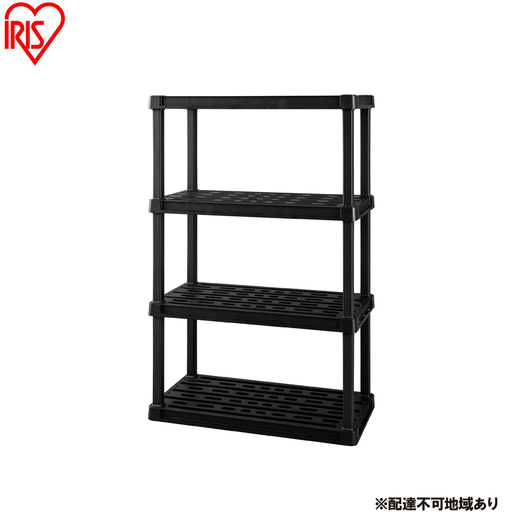 プラスチックラック4段 PLR-9144 ブラック 棚 ラック