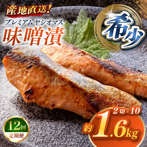 【定期便12回】「プレミアムヤシオマス」の味噌漬 2切入×10パック  [ 冷凍便 ] | 魚 ます 養殖 産地直送 栃木県 (毎月お届け）