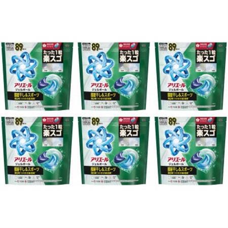 P＆G アリエールジェルボールプロ 部屋干し用 つめかえ テラジャンボサイズ(89個入り)×6個【1669238】