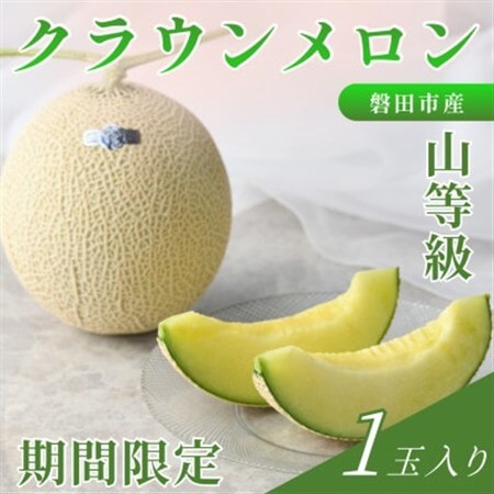 【2027年5月中旬より発送】磐田市 ねらい目 クラウンメロン 山等級 約1.3kg×1個【配送不可地域：離島・北海道・沖縄県】【1640735】