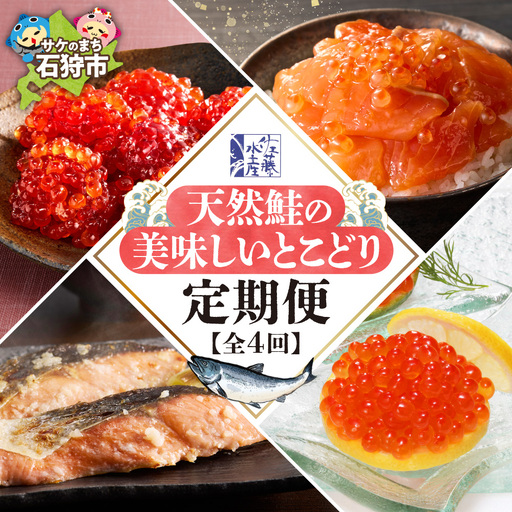 【定期便4回】佐藤水産 天然鮭の美味しいとこどり定期便