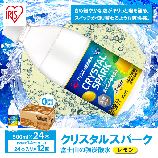 強炭酸水 レモン 12ヶ月定期便 500ml×1箱 24本入 炭酸