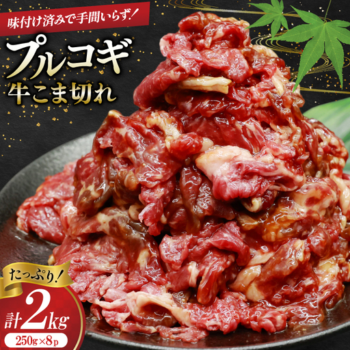 牛肉 プルコギ 牛こま切れ 計2kg 250g×8p 個包装 牛プルコギ