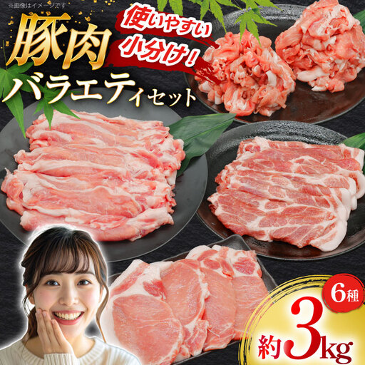 豚肉 バラエティ セット 計3kg ロース とんかつ用 豚こま 肩ロース スライス 切り落とし しゃぶしゃぶ