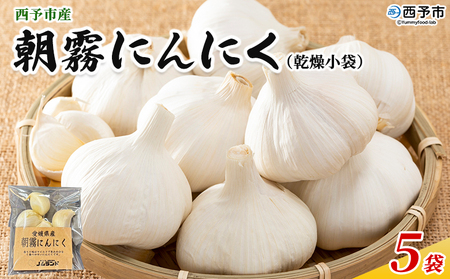 [西予市産 朝霧にんにく(乾燥小袋)1袋20g入り 5袋セット] 国産 ニンニク 小分け 5袋 セット 愛媛県産 野菜 やさい ドライ 大粒 ストック 薬味 特産品 ノムランド 愛媛県 西予市[常温]『1ヶ月以内に順次発送』NNM0003
