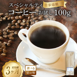 [3ヶ月定期便] 品種おまかせ スペシャルティコーヒー 100g ＼ コーヒー /