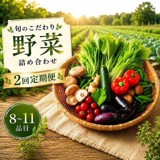 [2回定期便 野菜] こだわりの新鮮野菜セット(8~11品目)