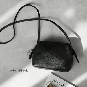 本革コンパクトショルダーバッグ ブラック rise636