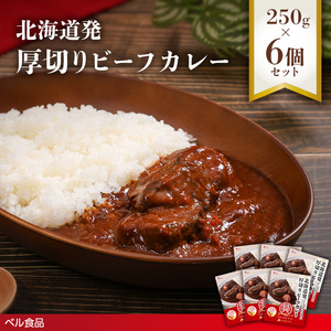 北海道発厚切りビーフカレー 250g 6個セットen01-00237