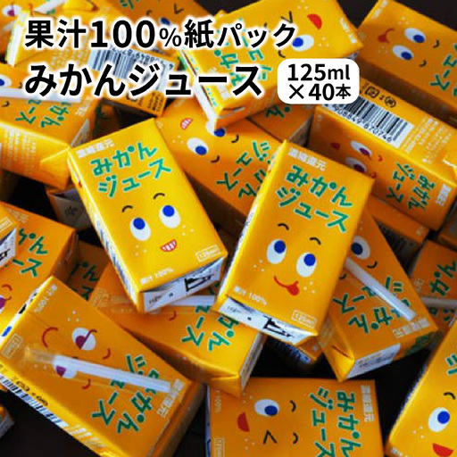 果汁100%紙パック みかんジュース 125ml×40本 [数量限定]_1521R