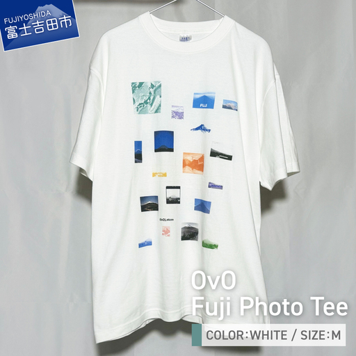 Tシャツ 半袖 WHITE Mサイズ 綿100％ 「 OvO Fuji Photo Tee 」 ユニセックス カジュアル ファッション 白 ホワイト 富士山