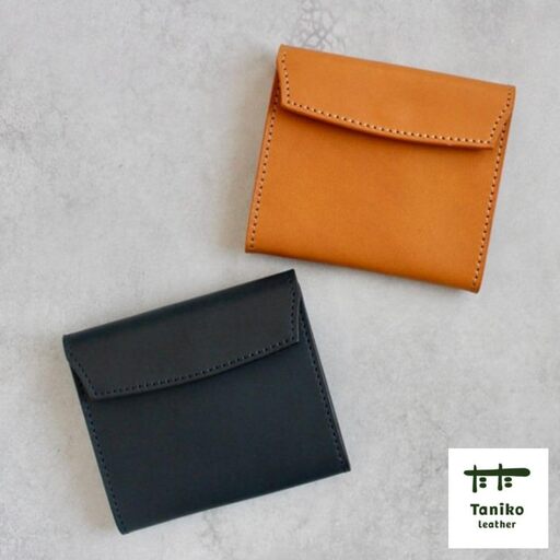 tanikoオリジナル セカンド財布（赤茶）《厚真町》【Taniko leather】[AXAP017]