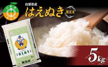 【令和7年度産】 山形県産 はえぬき無洗米 5kg ブランド米 こめ ご飯 ごはん 白米 エコ 節水 F4A-0981