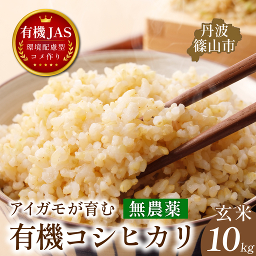 〈8年産予約〉有機米 無農薬 コシヒカリ 玄米 10kg 有機米 