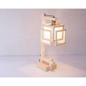 [照明/国産檜]スタンドライト/CombinationLamp『旬ミニ shun-mini』 白×白 A550-A