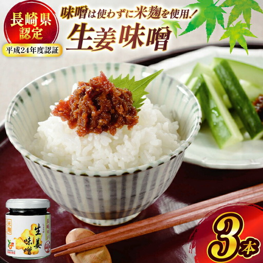 味噌 無添加 生姜味噌 約 300g 100g 3本