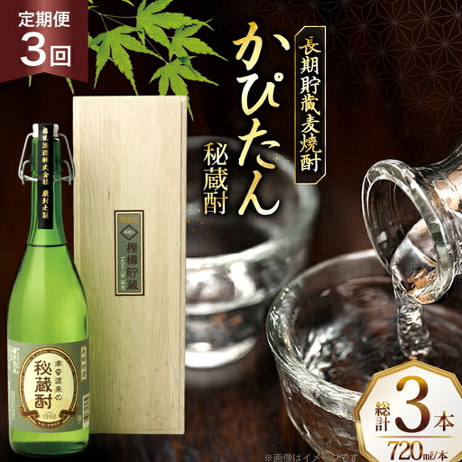 酒 焼酎 かぴたん 720ml 1本 3回 定期便
