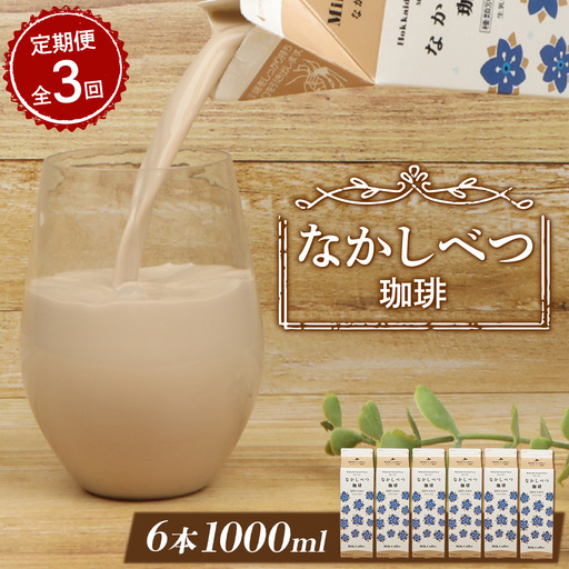 【定期便：全3回】北海道なかしべつ珈琲 1000ml×6本【1405301】