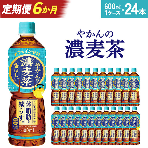 【6か月連続お届け】やかんの濃麦茶 from 爽健美茶 600ml PET×24本　【04301-0932】