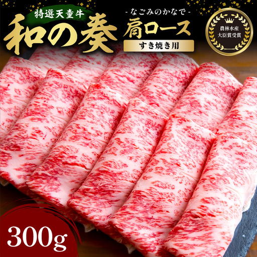 農林水産大臣賞受賞 特選 天童牛 和の奏 肩ロース すき焼き用 300g 山形牛 08-27-014