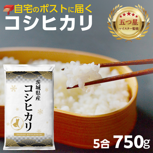 最短翌日出荷!! 【 お試しサイズ 】 コシヒカリ 750g (750g×1袋)  令和8年産 茨城県産 お試し ♪ 5合