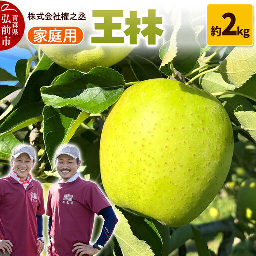 [26年11月発送]りんご 王林[家庭用]約2kg 權之丞 青森りんご 先行受付 青森県 弘前市 果物 フルーツ 林檎 リンゴ くだもの 不揃い 規格外