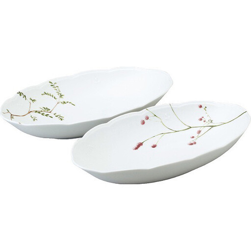 ナルミ 里花暦 ゆったりオーバルボウルセット 32cm 2人用 40912-33085