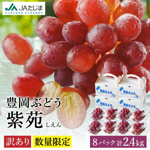 【2026年先行予約】数量限定 訳あり 豊岡ぶどう「紫苑」 約300g×8パック／ 紫苑  しえん ブドウ 葡萄 訳ありぶどう 大粒 強い甘み 爽やかな酸味 新鮮 果物 産地直送 くだもの フルーツ 上品 香り