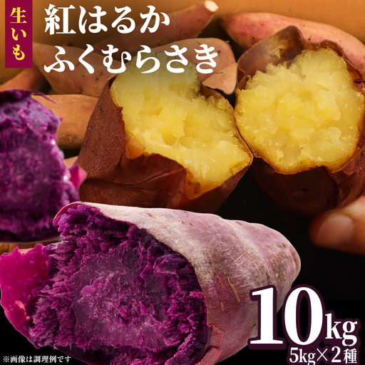 さつまいも 【 紅はるか ・ ふくむらさき 】 5kg ( 箱込 )の 2箱セット