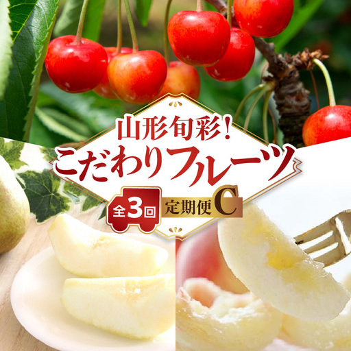 【発送月固定】山形旬彩！こだわりフルーツ定期便全３回Ｃ 063-T03