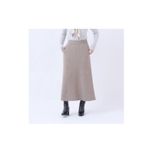 ルーエンローズ カシミヤ Ａラインスカート（ブラウン Lサイズ）　RU2311-05