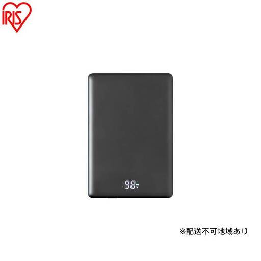 薄型モバイルバッテリー5000mAh TW-A05020-B ブラック モバイルバッテリー 軽量 小型 タイプc 薄型 USB Type-C 5000mAh ワイヤレス マグネット MagSafe対応 スマホ 約1回分 充電 コンパクト バッテリー 充電器 ブラック アイリスオーヤマ