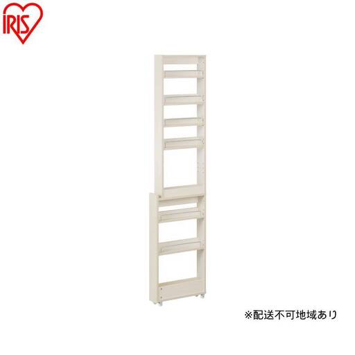 キッチン隙間収納ラック KSRーH100 ホワイト 隙間収納 すきま収納 ラック 10cm キッチンラック スリム キャスター付き ストッカー 収納 おしゃれ パントリー 棚 薄型 冷蔵庫横 洗面所 キッチン収納 アイリスオーヤマ ハイタイプ