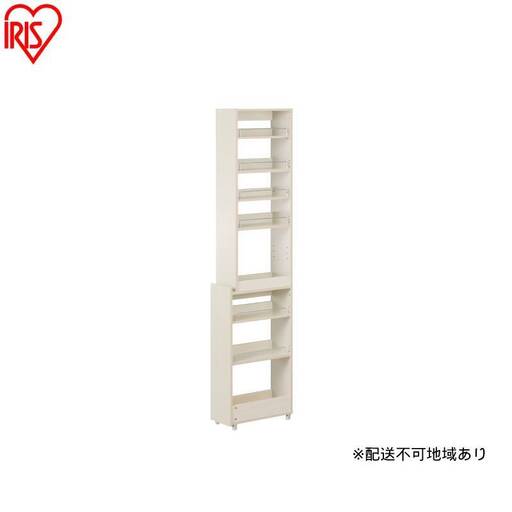キッチン隙間収納ラック KSRーH200 ホワイト 隙間収納 すきま収納 ラック 20cm キッチンラック スリム キャスター付き ストッカー 収納 おしゃれ パントリー 棚 薄型 冷蔵庫横 洗面所 キッチン収納 アイリスオーヤマ ハイタイプ